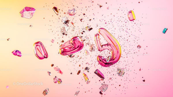 Colorful 3D Abstract Art with Shards on Pink Background