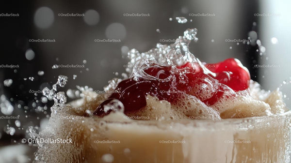Refreshing Cherry Soda with Fizzy Bubbles