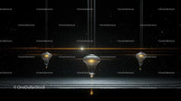 Futuristic Cosmic Scene with Glowing Elements