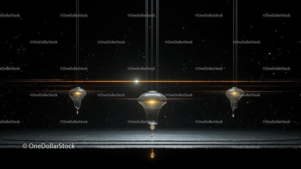 Futuristic Cosmic Scene with Glowing Elements
