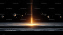 Futuristic Cosmic Light Amidst Asteroid Field in Space