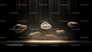 Floating Stones in Surreal Light Display