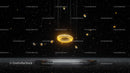 Futuristic Golden Ring with Cosmic Backdrop
