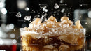 Refreshing Fizzy Soda with Splashing Ice Cubes