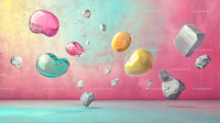Colorful Abstract Spheres in a Surreal Floating Scene