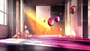 Colorful Abstract Art Installation with Hanging Elements