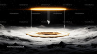 Futuristic Light Phenomenon on Alien Crater