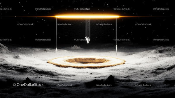 Futuristic Light Phenomenon on Alien Crater