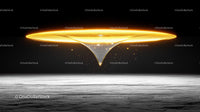Futuristic Glowing Portal with Orange Energy Field