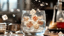 Ice Cubes Splashing in a Refreshing Fizzy Drink