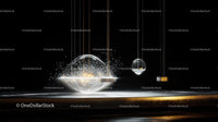 Futuristic Abstract Design with Glowing Spheres