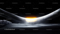 Futuristic Cosmic Landscape with Glowing Horizon