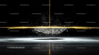 Futuristic Golden Line with Dynamic Energy Explosion