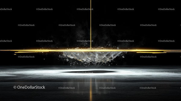 Futuristic Golden Line with Dynamic Energy Explosion