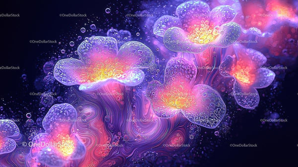 Ethereal Fantasy Flowers with Glowing Petals