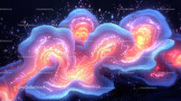 Vibrant Neon Waves with Luminous Glow