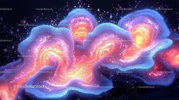 Vibrant Neon Waves with Luminous Glow