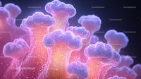 Artistic 3D Illustration of Virus Structure in Vibrant Colors