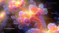 Vibrant Abstract Digital Fantasy with Glowing Shapes