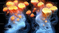 Vibrant Abstract Artwork with Fluid Dynamic Patterns