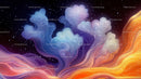 Vibrant Cosmic Swirl with Starry Night Sky