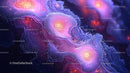 Vibrant Abstract Art with Organic Shapes and Neon Glow