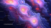 Vibrant Abstract Art with Organic Shapes and Neon Glow