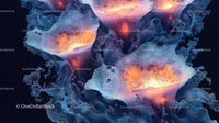 Intricate Bioluminescent Organic Forms in Dark Setting