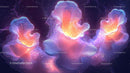 Vibrant Abstract Digital Art with Glowing Shapes