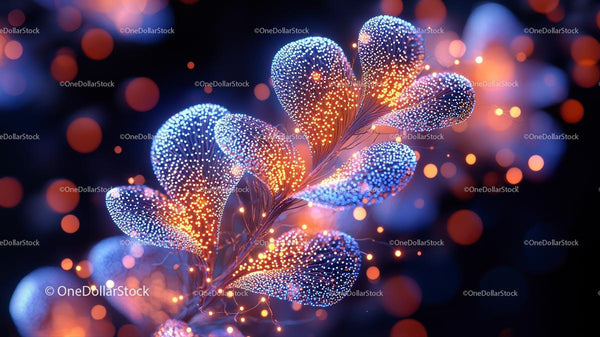 Vibrant Neon Abstract with Glowing Patterns