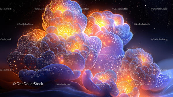 Dreamy Abstract Cosmic Glow with Vibrant Colors