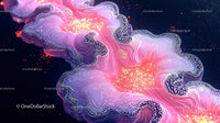 Vibrant Cosmic Waves with Pink and Purple Swirls