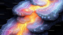 Vibrant Abstract Art with Glowing Organic Shapes