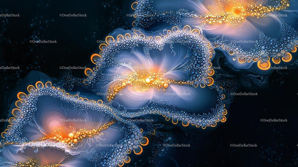 Abstract Fractal Design with Vibrant Glowing Patterns