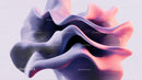 Abstract 3D Sculpture with Flowing Pink and Blue Waves