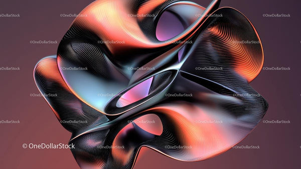 Futuristic Abstract 3D Sculpture with Vibrant Colors