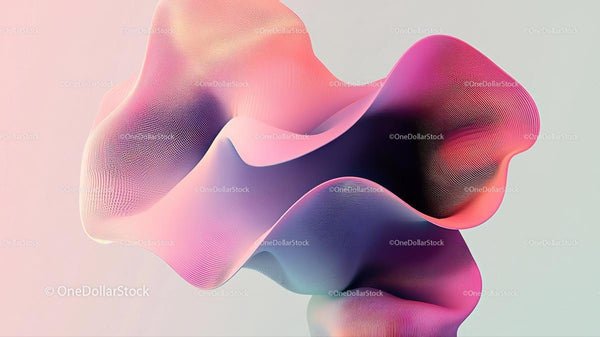 Dynamic 3D Abstract with Fluid Pink and Purple Shapes