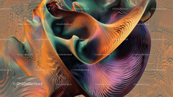 Vibrant 3D Abstract with Flowing Textures