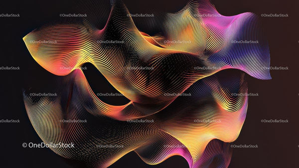 Abstract Colorful Wavy Lines in Dynamic Motion
