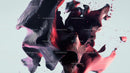 Dynamic Abstract Art with Fluid Red and Black Shapes