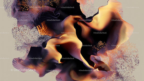 Abstract Digital Waves with Vibrant Curves