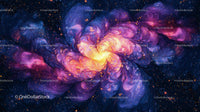 Vibrant Cosmic Swirl in a Mystical Galaxy