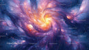 Vibrant Cosmic Spiral with Abstract Swirling Colors