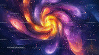 Vibrant Cosmic Swirl with Galactic Colors