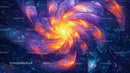 Colorful Fractal Swirl with Cosmic Glare