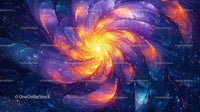 Colorful Fractal Swirl with Cosmic Glare