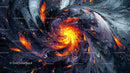 Vibrant Swirling Abstract with Fiery Colors