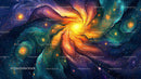 Vibrant Cosmic Swirl with Nebula Patterns