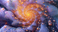 Vibrant Fractal Swirl with Orange and Purple Pattern