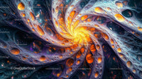 Vibrant Fractal Spiral with Glowing Orange Center